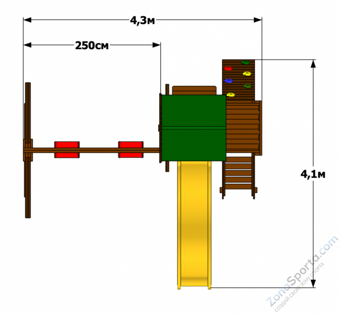 Детская площадка Мельница с барной стойкой