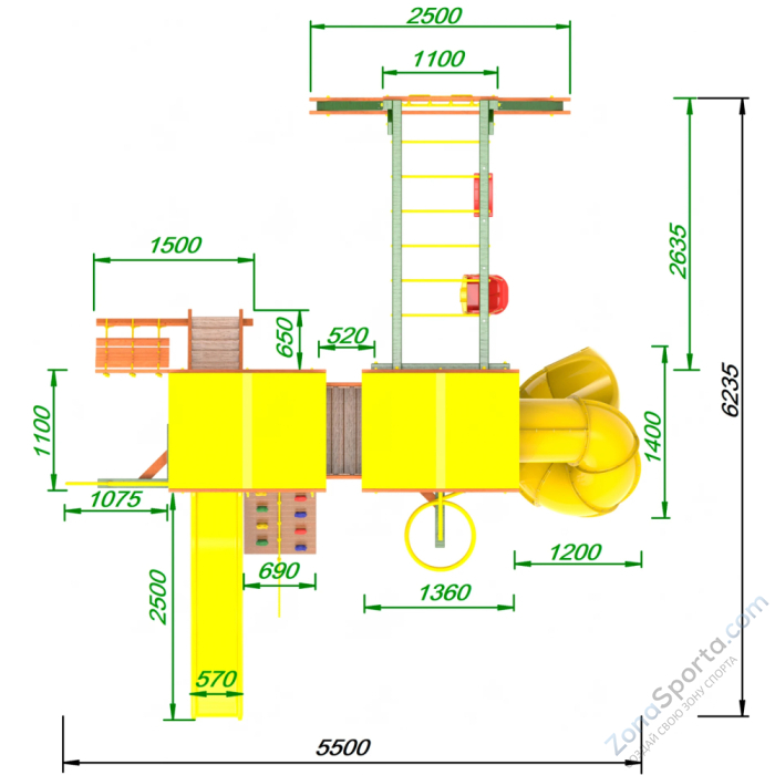 Детская площадка Пикник Вега Пацифик Light с винтовой трубой