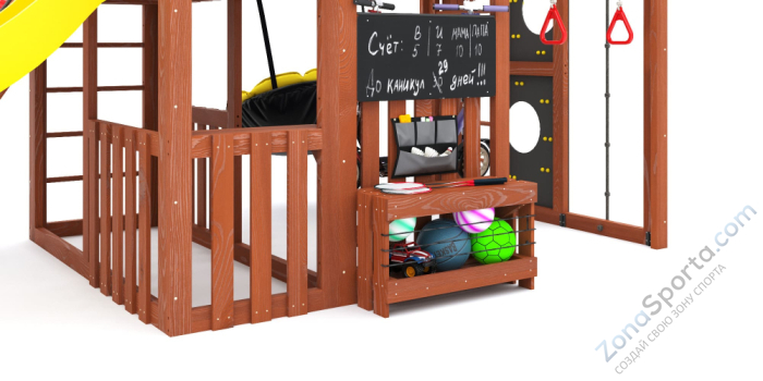 Детская площадка Савушка Куб-3 (Махагон) с подушками