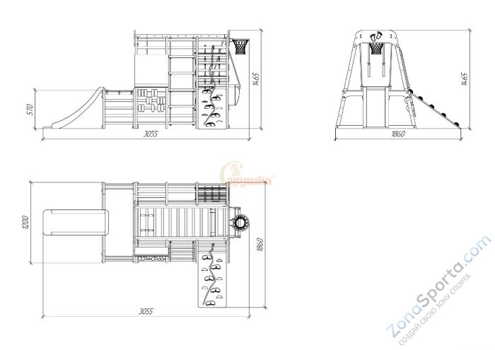 Детский комплекс Савушка Непоседа 6 oak