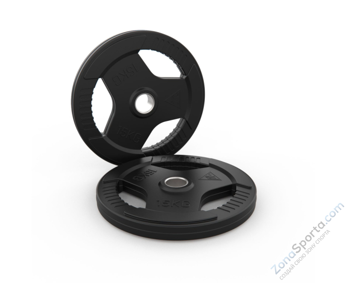 Диск обрезиненный с хватом 15 кг / диаметр 51 мм DFC Диск обрезиненный с хватом 15 кг / диаметр 51 мм DFC