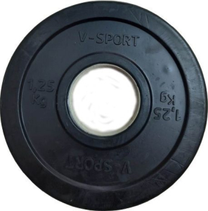Диск Олимпийский  обрезиненный чёрный 1,25 кг V-Sport LB-1.25