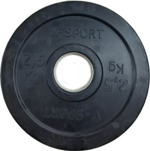 Диск Олимпийский  обрезиненный чёрный 2,5 кг V-Sport LB-2.5