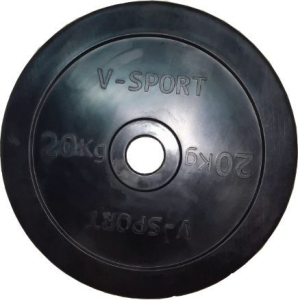 Диск Олимпийский  обрезиненный чёрный 20 кг V-Sport LB-20