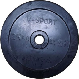 Диск Олимпийский  обрезиненный чёрный 25 кг V-Sport LB-25