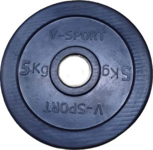 Диск Олимпийский  обрезиненный чёрный 5 кг V-Sport LB-5