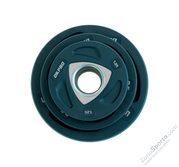 Диск олимпийский полиуретановый 2,5 кг OKPRO OK2037А-250-G