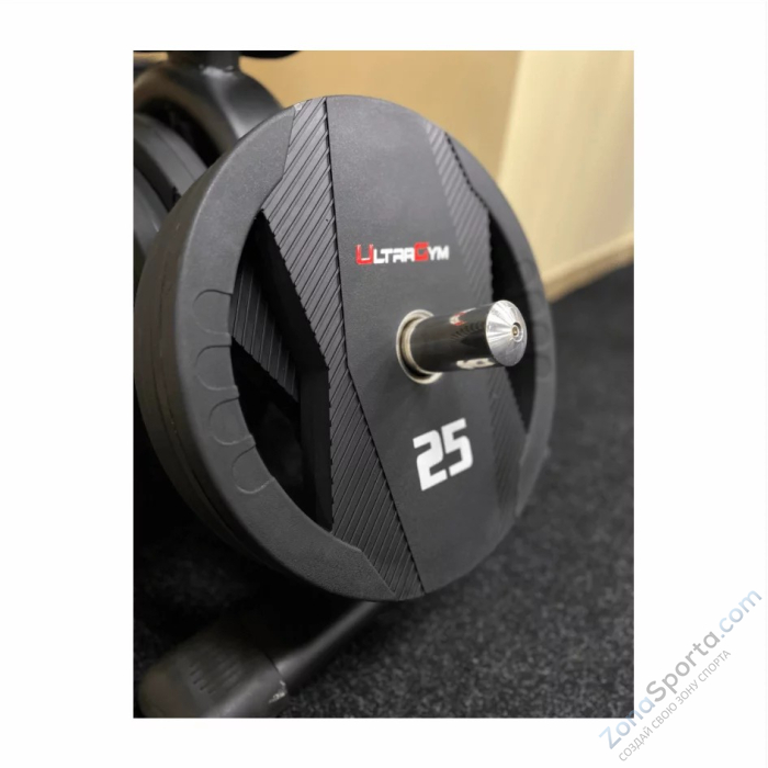Диск полиуретановый с двумя хватами UltraGym UG2030С 10 кг