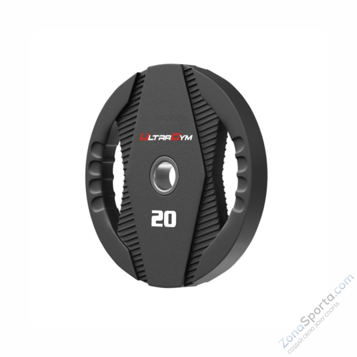 Диск полиуретановый с двумя хватами UltraGym UG2030С 10 кг