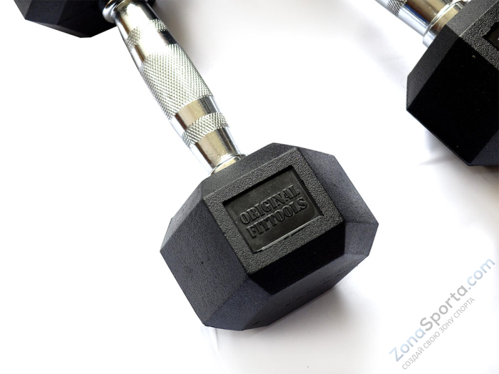 Гантель 8 кг гексагональная Original FitTools FT-HEX-08 Гантель 8 кг гексагональная Original FitTools FT-HEX-08