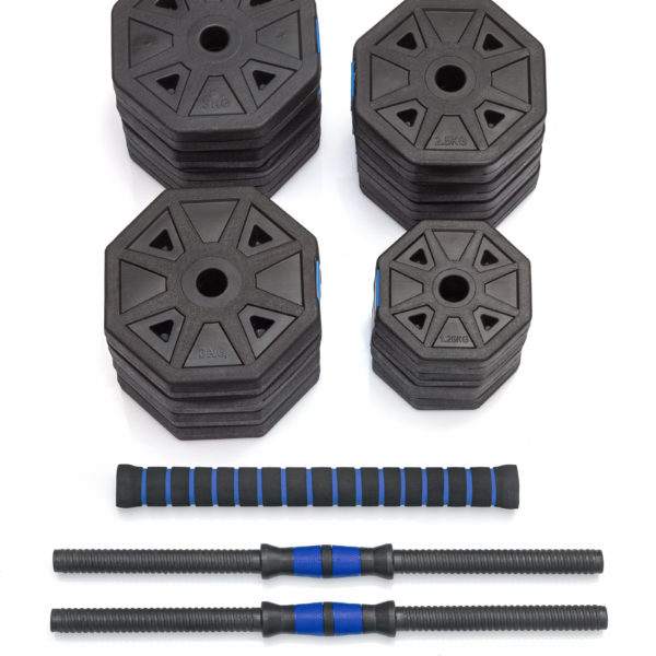 Гантели гексагональные разборные с грифом, 40 кг. (2 шт. х 20 кг.) VictoryFit VF-DН400