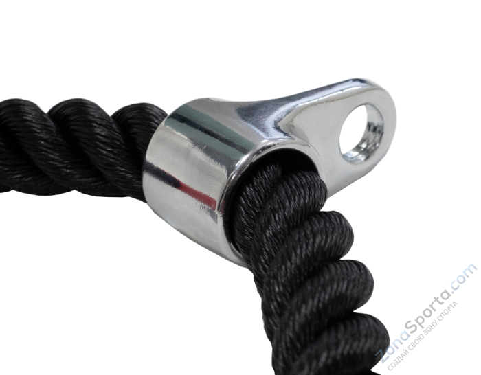 Гибкая тяга (канат) для трицепса двойная с резиновыми наконечниками Rebel