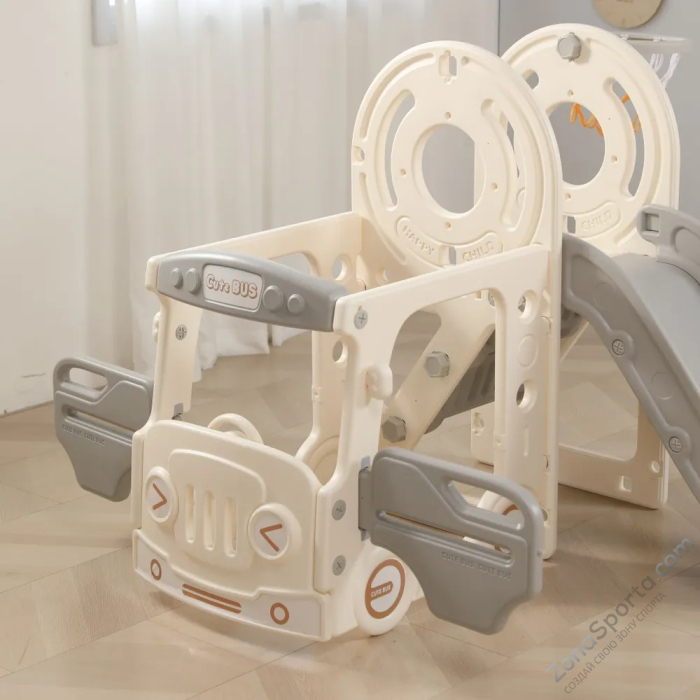 Игровой комплекс с горкой и качелями Unix Kids Bus (171 cm) Grey Игровой комплекс с горкой и качелями Unix Kids Bus (171 cm) Grey