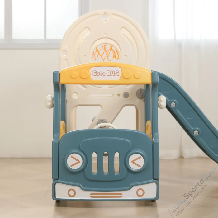 Игровой комплекс с горкой и качелями Unix Kids Bus (171 cm) Yellow Игровой комплекс с горкой и качелями Unix Kids Bus (171 cm) Yellow