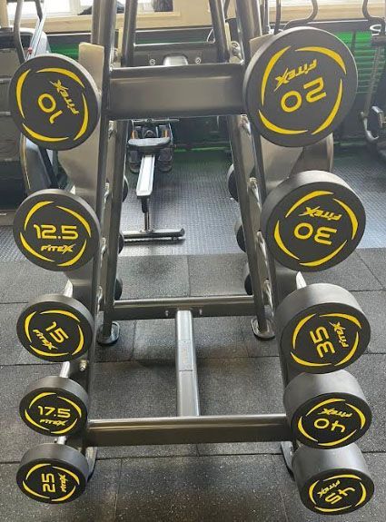 Комплект полиуретановых фиксированных W-образных штанг 10-45 кг со стойкой Fitex FTX-414.1W