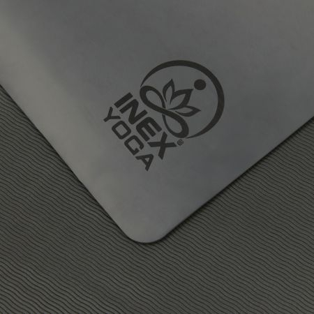 Коврик для йоги INEX Yoga PU Mat TPE c гравировкой серый