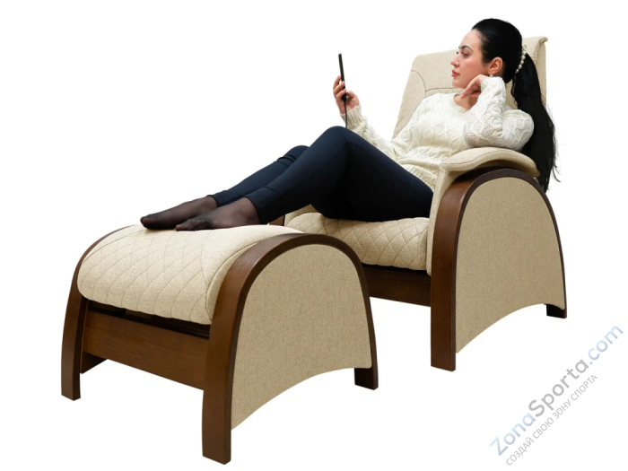 Кресло-качалка (маятник) с массажем Fujimo Balance 2 Бежевый с пуфом