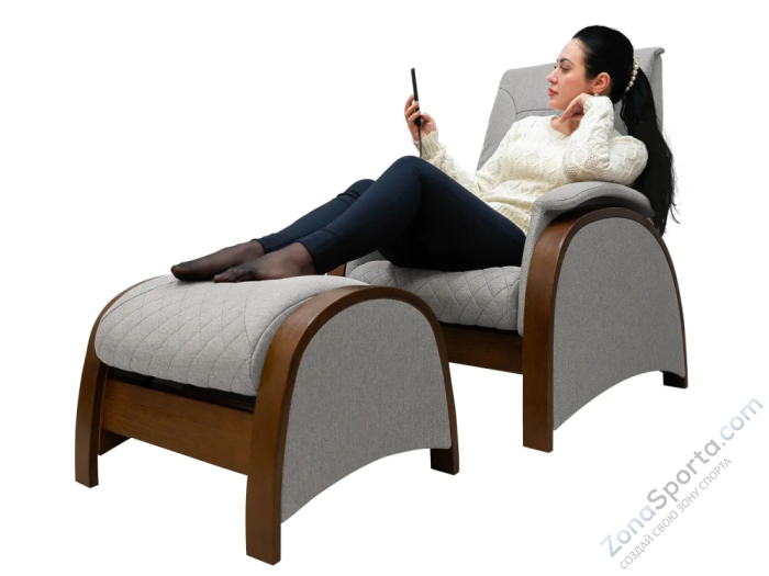 Кресло-качалка (маятник) с массажем Fujimo Balance 2 Серый с пуфом