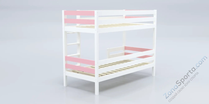 Кровать детская двухъярусная Савушка-01 90х200 розовая