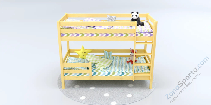 Кровать детская двухъярусная Савушка-01 90х200 (без окрашивания)