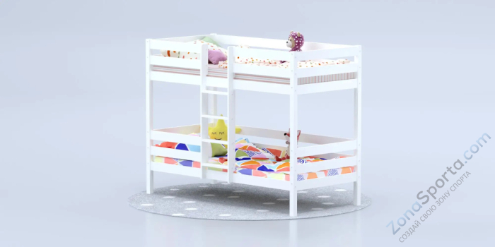 Кровать детская двухъярусная Савушка-05 90х200 White (белый)