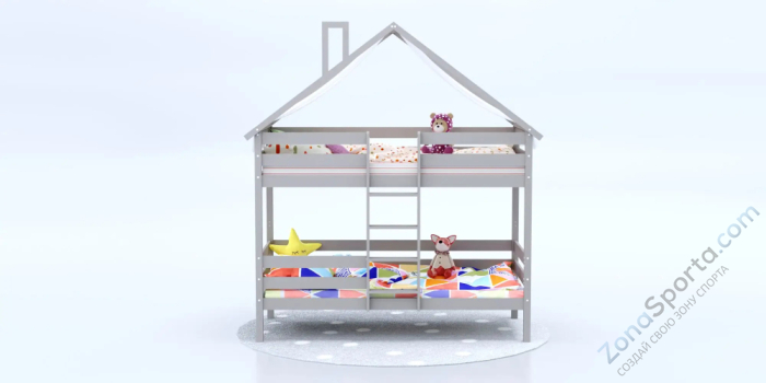 Кровать-домик Савушка-06 двухъярусная 80х160 Cappuccino (капучино)