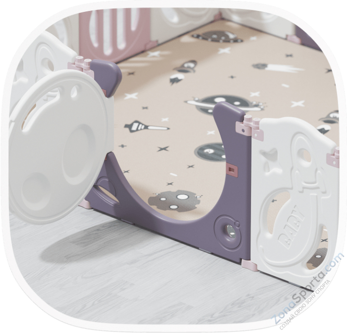 Манеж Unix Kids Supreme Space 160x160 Rose с качелями