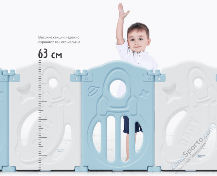Манеж Unix Kids Supreme Space 200x240 Grey с качелями
