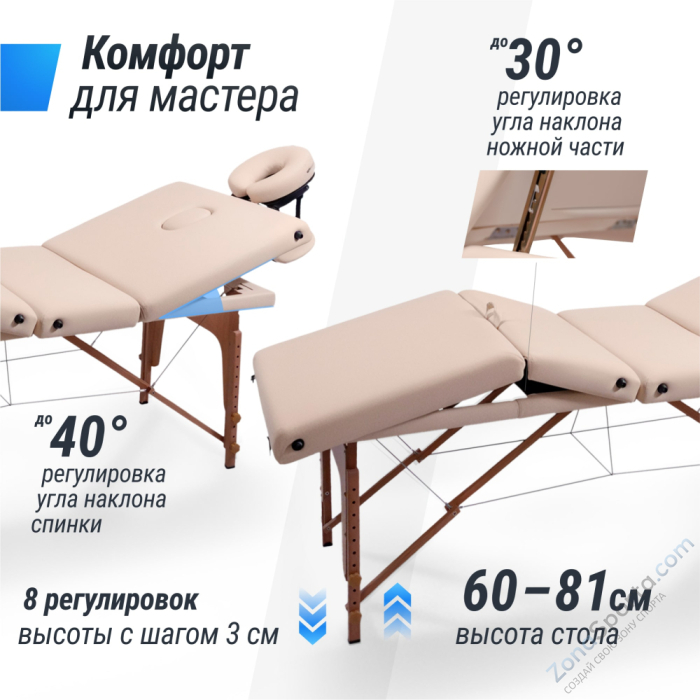 Массажный стол Unix Premium Cream