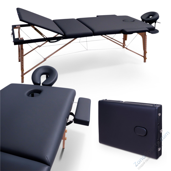 Массажный стол Unix Standard 3 Section Black Массажный стол Unix Standard 3 Section Black