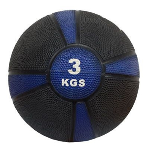 Медбол мяч 3 кг черный с голубым Fitex FTX-1212-3kg