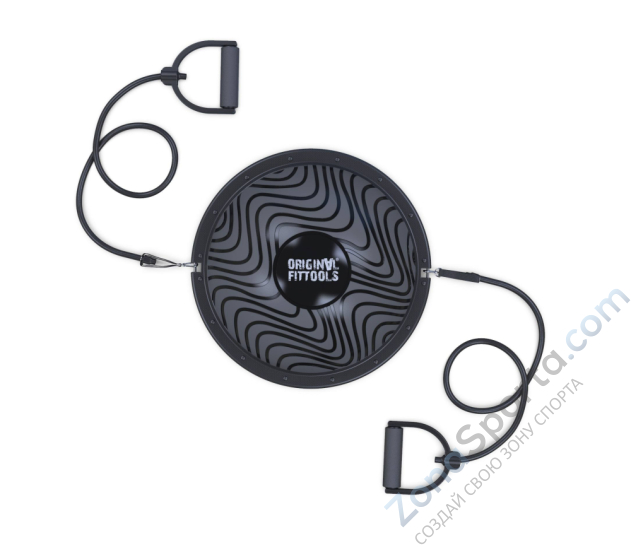 Полусфера гимнастическая надувная R3 с эспандерами и насосом Original FitTools FT-BSU-R3