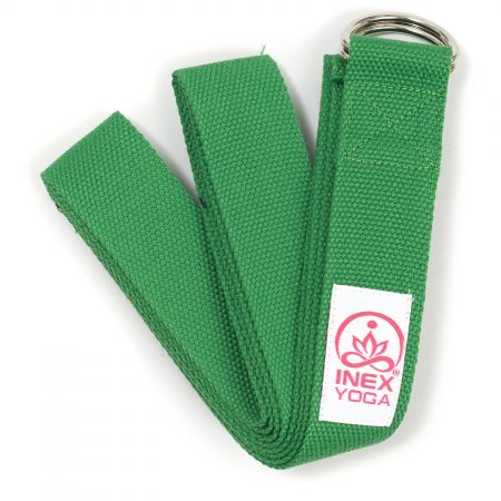 Ремень для йоги INEX Stretch Strap 240 см, изумрудно-зеленый
