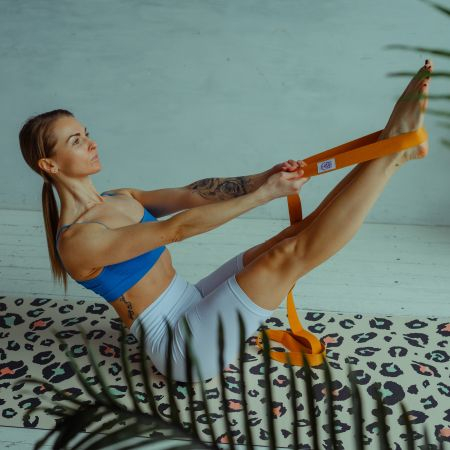 Ремень для йоги INEX Stretch Strap 240 см, изумрудно-зеленый