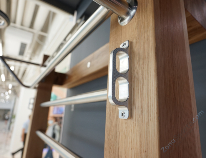 Шведская стенка из шпона дуба с эспандерами, брусьями и скамьей Desire Eco Slab Plus