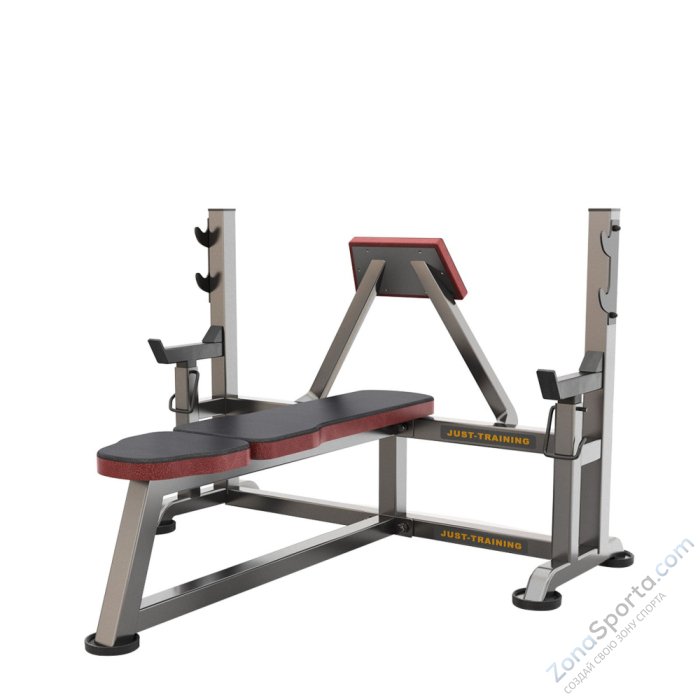 Скамья для жима лежа со страховочными упорами и упором для партнера Антат