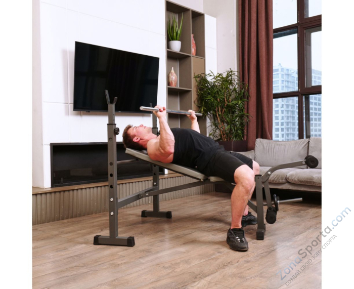 Скамья со стойками под штангу DFC D705