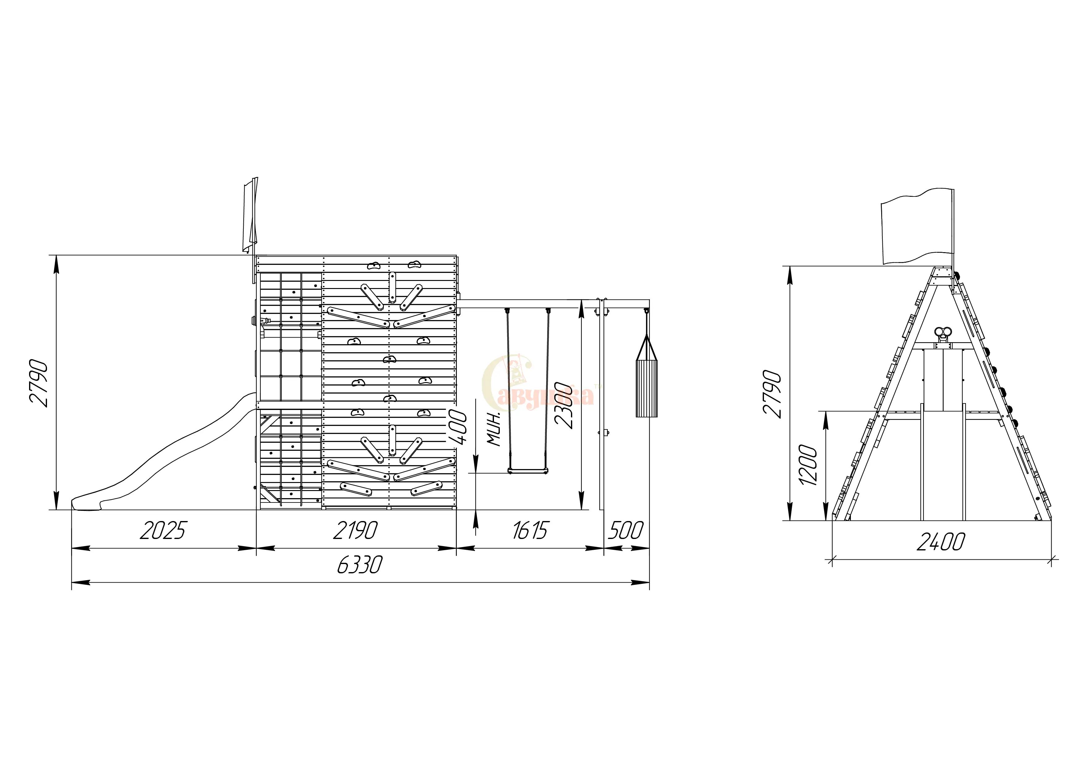Спортивный домик Савушка База-2