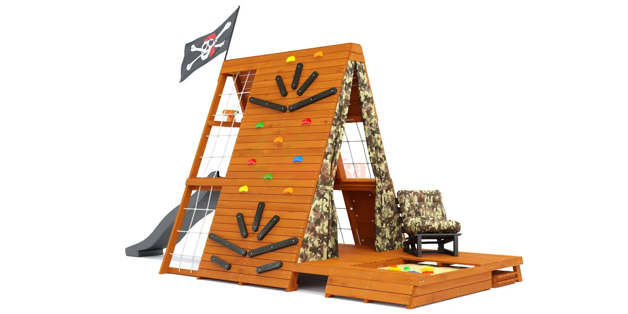 Спортивный домик Савушка База-4 (Милитари) с креслом