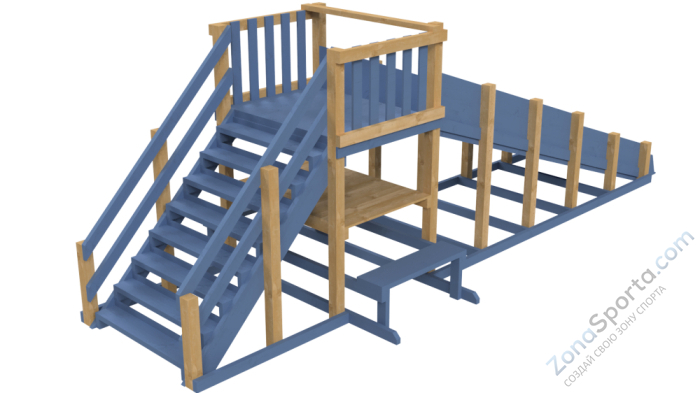 Зимняя деревянная заливная горка Ледянка 1 (масло)