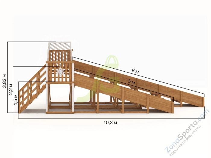 Зимняя горка IgraGrad Snow Fox скат 8 и 5 м мод.3