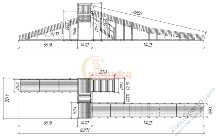 Зимняя горка Савушка Зима Wood-9/1